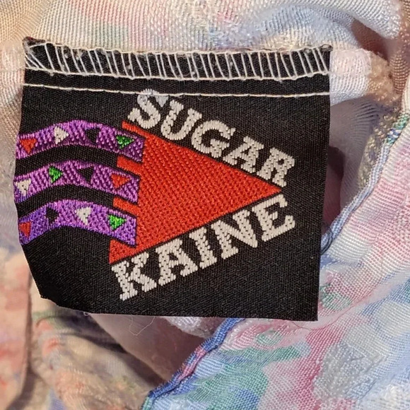 Sugar Kaine 2 pc Cullottes & Top Embroidered Floral  Pink/Blue/White in Size 12 - Picture 12 of 15